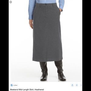 💼LL Bean grey wool maxi skirt